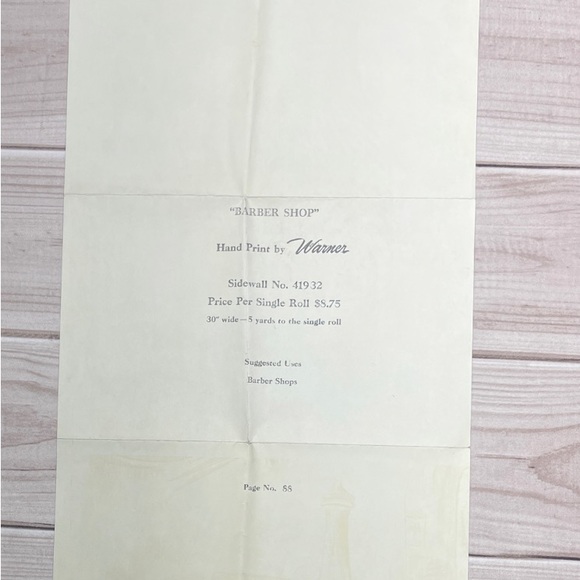 Vintage Wallpaper Sample Handprint by Warner 41932 “Barber Shop” Print Theme - Picture 9 of 9